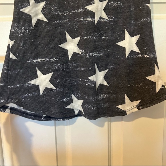 7th Ray Racerback Distressed Gray Ribbed Tank Top with White Stars Sz XL - Picture 8 of 8